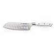 Нож Сантоку  18 см, L 30 см, нерж. сталь / АБС-пластик, цвет ручки белый, Marble (8111)