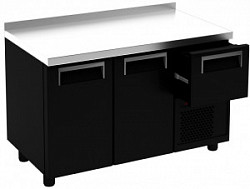 Охлаждаемый стол Россо T57 M2-1 9005-2 корпус черный, с бортом (BAR-250) фото