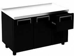 Охлаждаемый стол Россо T57 M2-1 9005-1 корпус черный, без борта (BAR-250) фото