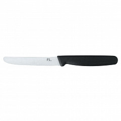 Нож для нарезки P.L. Proff Cuisine PRO-Line 16 см, пластиковая черная ручка, волнистое лезвие фото