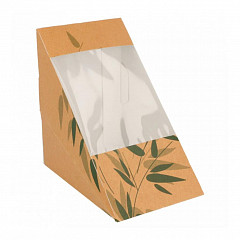 Коробка для тройного сэндвича Garcia de Pou картонная с окном 12,4*12,4*8,3 см, 100 шт/уп в Москве , фото