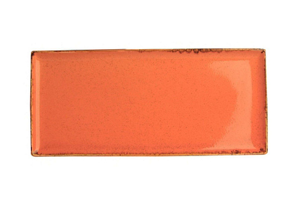 Блюдо прямоугольное Porland 35х16 см фарфор цвет оранжевый Seasons (358836) фото