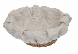 Чехол для корзинки пластиковой круглой Luxstahl лен серый для арт. 178068 фото