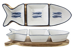 Блюдо в виде рыбы на дерев. подставке Cosy&Trendy 27,7x9,5 см h 4,8 см , BRANZINO (6969028) фото