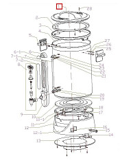Крышка #1 для кипятильника Eksi серии WBE, мод. WBE 20T в Москве , фото