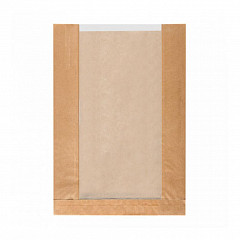 Пакет для хлеба с окном Garcia de Pou Feel Green 26+10*38 см, крафт-бумага 36 г/см2, 125 шт/уп в Москве , фото