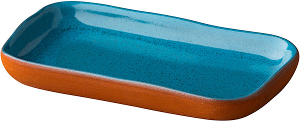 Блюдо прямоугольное Style Point Stoneheart 15 х 8,5 см, цвет коричневый/голубой (SHAZC1702) фото
