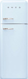 Отдельностоящий двухдверный холодильник Smeg FAB30RPB5