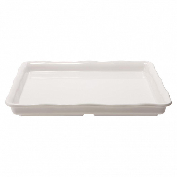 Блюдо прямоугольное с бортом P.L. Proff Cuisine 35*30*4,5 см White пластик меламин фото