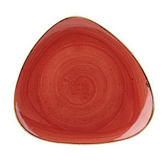 Тарелка мелкая треугольная Churchill Stonecast Berry Red SBRSTR121 фото