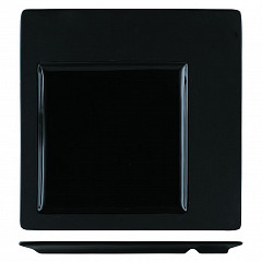 Тарелка квадратная P.L. Proff Cuisine 30,7*30,7 см смещенное дно черная фарфор 81200058 в Москве , фото