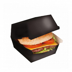 Коробка для бургера Garcia de Pou Black 14*12,5*5,5 см, чёрный, 50 шт/уп, картон в Москве , фото