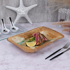 Блюдо для подачи P.L. Proff Cuisine 31*21,5 см h4,8 см 600 мл Light Brown Spots Sea Wave Frutti di Mare (81241268) в Москве , фото