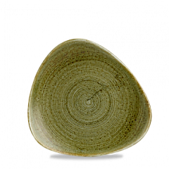 Тарелка мелкая треугольная Churchill Stonecast Plume Olive PLGRTR91 фото
