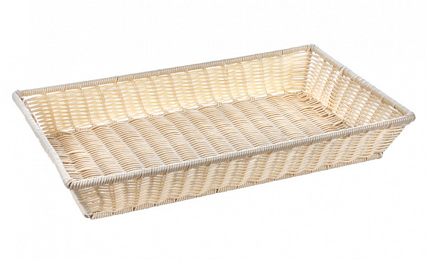 Корзинка пластиковая Luxstahl 525х325х80 мм бежевая [Beige 3065] фото