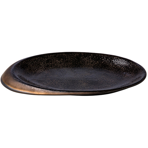 Тарелка овальная Style Point Raw Design by Kevala 25,8x18,5 см h 2 см, декор black gold stone (RD18332) фото