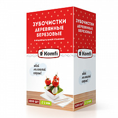 Зубочистки Komfi 1000 шт в индивидуальной упаковке в Москве , фото