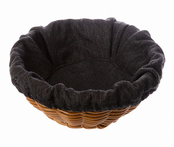 Чехол для корзинки пластиковой круглой Luxstahl рогожка черный для арт. 178067 фото