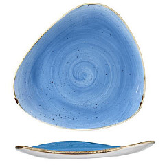 Тарелка мелкая треугольная Churchill Stonecast Cornflower Blue SCFSTR121 фото