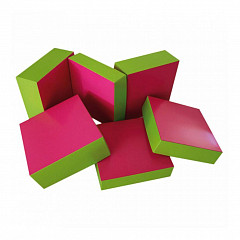Коробка для кондитерских изделий Garcia de Pou 23*23*5 см, фуксия-зеленый, картон в Москве , фото