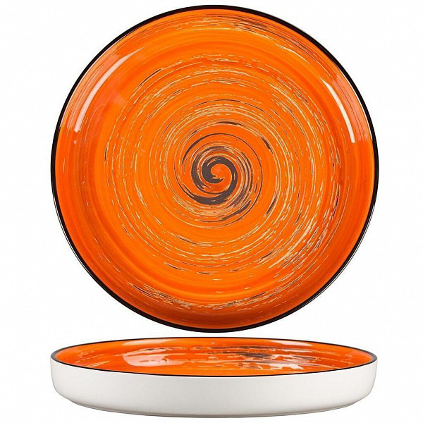 Тарелка с бортом P.L. Proff Cuisine Texture Orange Circular 23 см, h 3 см фото