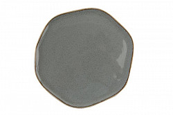 Тарелка с волнообразным краем Porland 27 см фарфор цвет темно-серый Seasons (186427) фото