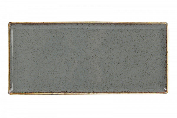 Блюдо прямоугольное Porland 35х16 см фарфор цвет темно-серый Seasons (358836) фото