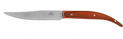 Нож для стейка Luxstahl 235 мм с зубцами коричневая ручка фото