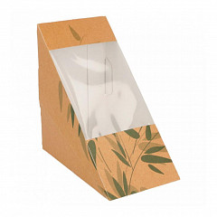 Коробка для двойного сэндвича Garcia de Pou картонная с окном 12,4*12,4*7,3 см, 100 шт/уп в Москве , фото