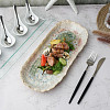 Блюдо овальное P.L. Proff Cuisine 34*14,5 см h3,5 см Gray Pearl Spots Sea Wave Frutti di Mare (81241233) фото