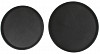 Поднос прорезиненный круглый Luxstahl 350х25 мм черный [1400CT Black] фото