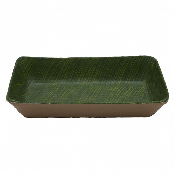 Салатник прямоугольный P.L. Proff Cuisine 26,5*16,2*6,5 см Green Banana Leaf пластик меламин фото