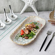 Блюдо овальное P.L. Proff Cuisine 34*14,5 см h3,5 см Gray Pearl Spots Sea Wave Frutti di Mare (81241233)