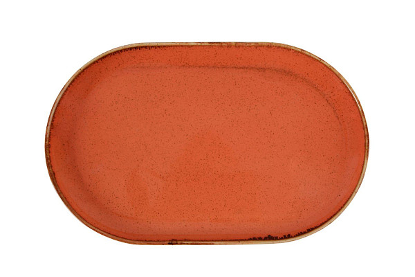 Блюдо овальное Porland 32х20 см фарфор цвет оранжевый Seasons (118132) фото