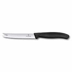 Нож для мягких сыров Victorinox 11 см, волнистое лезвие с отверстием фото