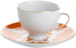 Кофейная пара  (чашка с ручкой, блюдце) Porland MOROCCO DS.3 80 мл оранжевый (218209) в Москве , фото