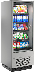 Холодильная горка Полюс FC20-07 VM 0,7-1 0030 LIGHT фронт X0 бок металл с зеркалом (9006-9005) фото