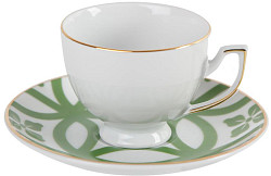 Чайная пара  (чашка с ручкой, блюдце) Porland MOROCCO DS.1 170 мл зеленый (228218) в Москве , фото