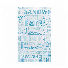 Пакет для гамбургера Garcia de Pou Parole 14+7*22 см, голубой, 500 шт/уп, жиростойкий пергамент фото