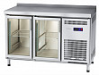 Холодильный стол Abat СХС-70-01 неохлаждаемая столешница с бортом (дверь-стекло, дверь-стекло)