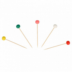 Пика для канапе Garcia de Pou Цветные шарики 6,5 см, бамбук, 144 шт фото