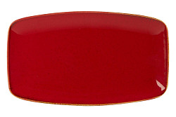 Тарелка прямоугольная Porland 31*18 см фарфор цвет красный Seasons (118331) в Москве , фото