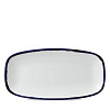 Тарелка прямоугольная со скругленными углами Dudson Harvest Ink 29,8х15,3 см, белая с синим кантом HVINXO111 фото